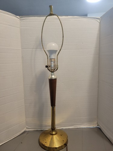 Vintage danish wood table lamp - wood,